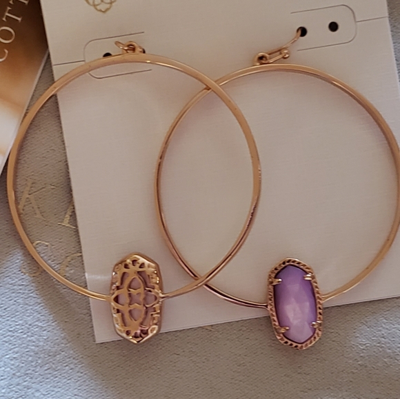 NWT - Kendra Scott Rose Gold Elora Hoop Earrings - Picture 5 of 6